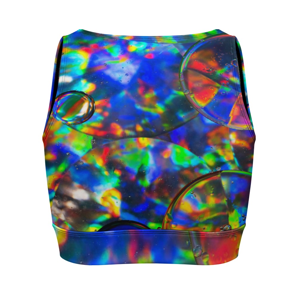 Bubble Galaxy Zipper Crop