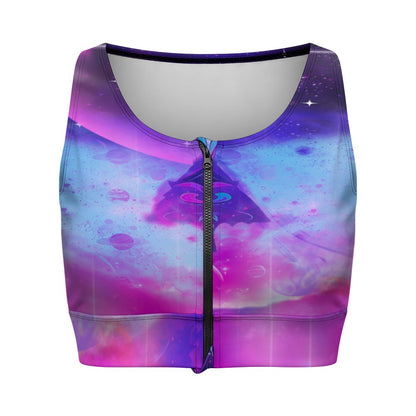 Celestial Focus Zipper Crop