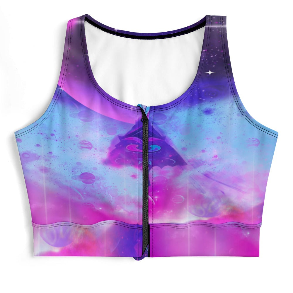 Celestial Focus Zipper Crop