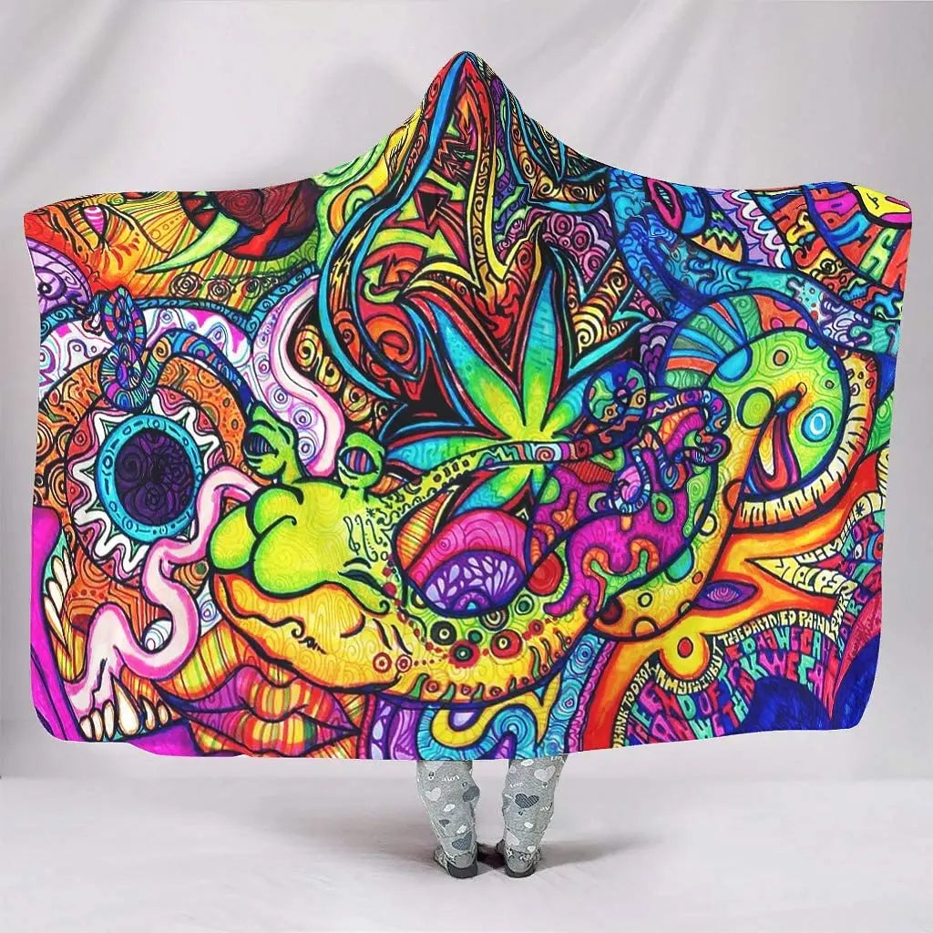 Trippy Escape Hooded Blankets