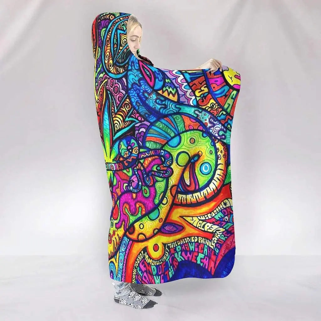 Trippy Escape Hooded Blankets