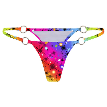 Cosmic Rainbow Flare Sleeve Crop Top and Skater Skirt Set