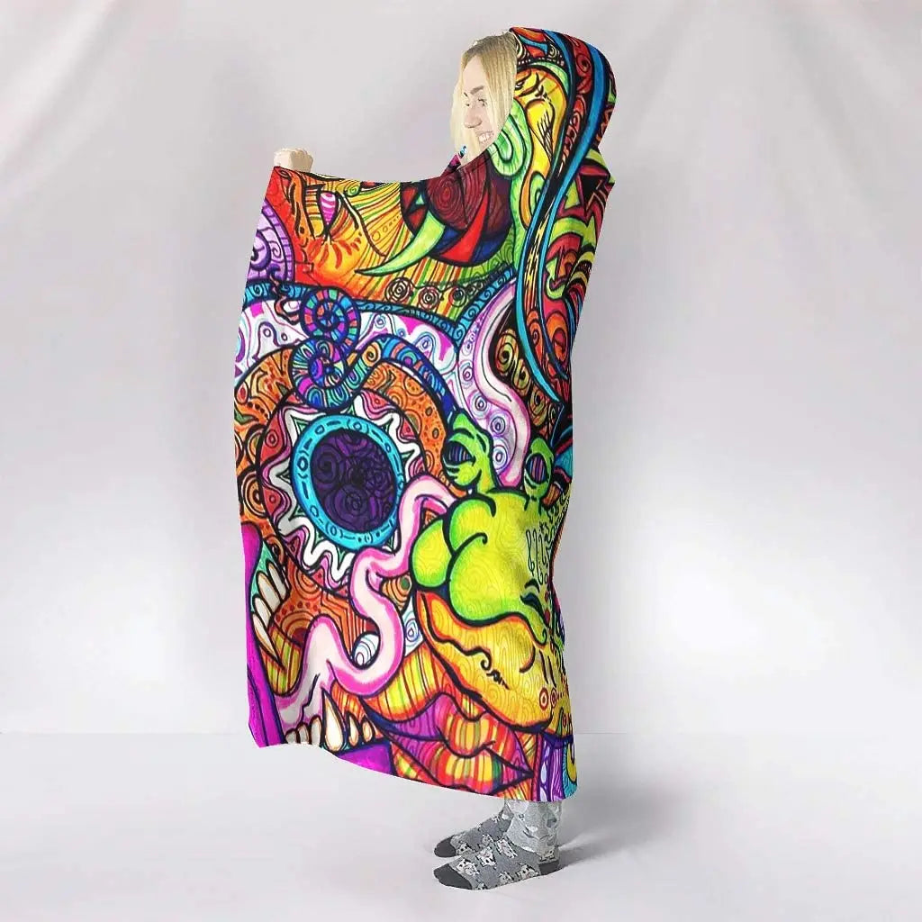 Trippy Escape Hooded Blankets