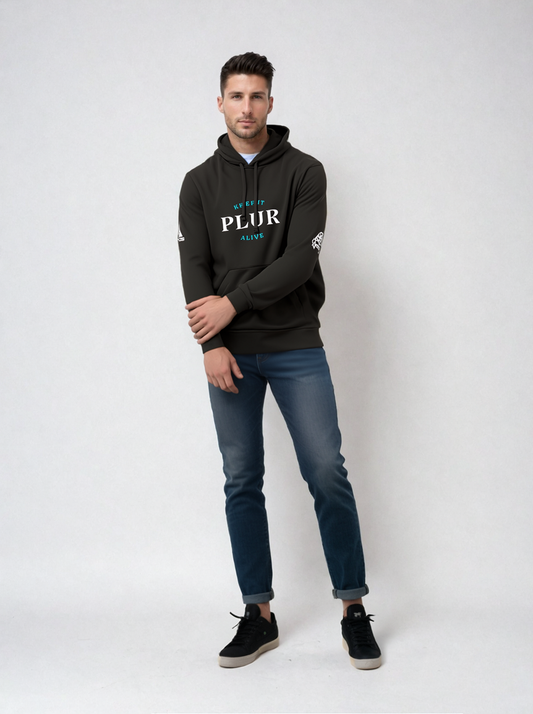 Keep PLUR Alive Adidas Unisex Fleece Hoodie - black