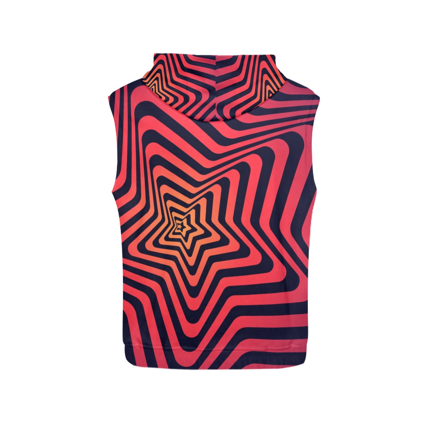 Red Illusions Masc Sleeveless Hoodie