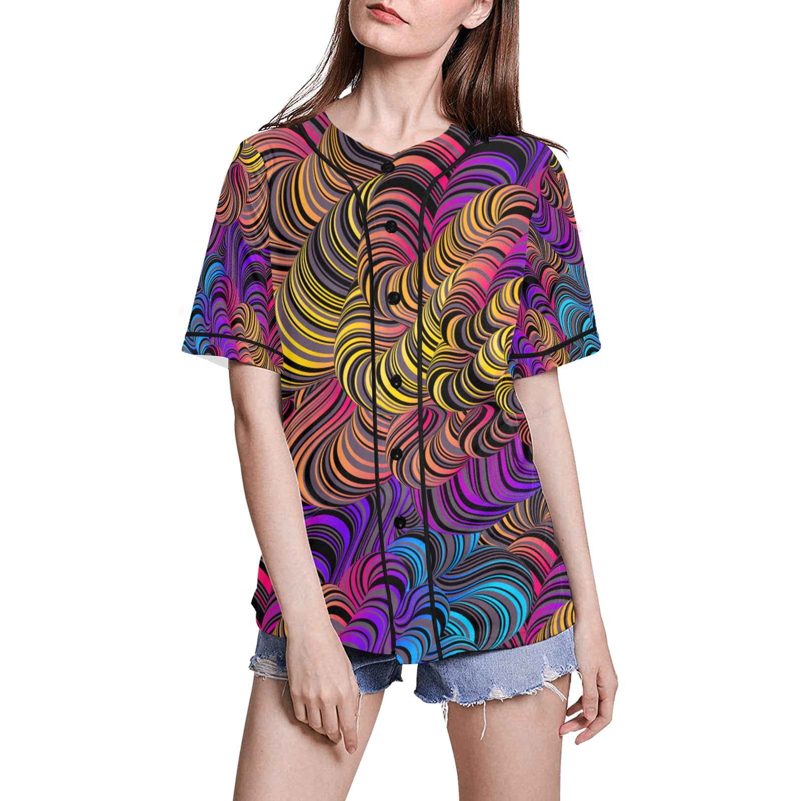 Trippy Flower Baseball Jersey - Garden Of EDM