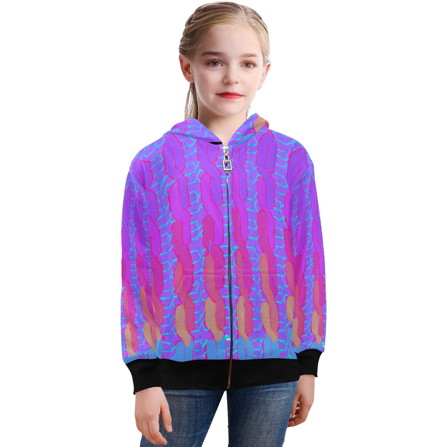 Infinity Warp Big Girls' Zip Up Hoodie