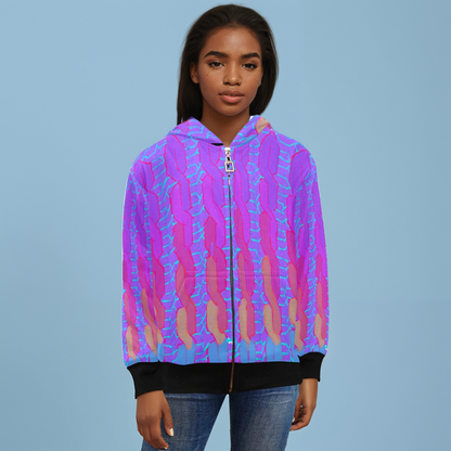 Infinity Warp Big Girls' Zip Up Hoodie