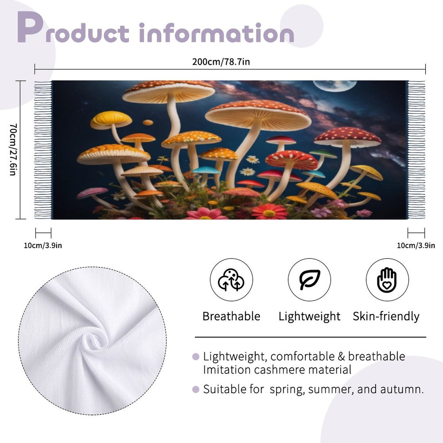 Mushroom Garden Pashmina