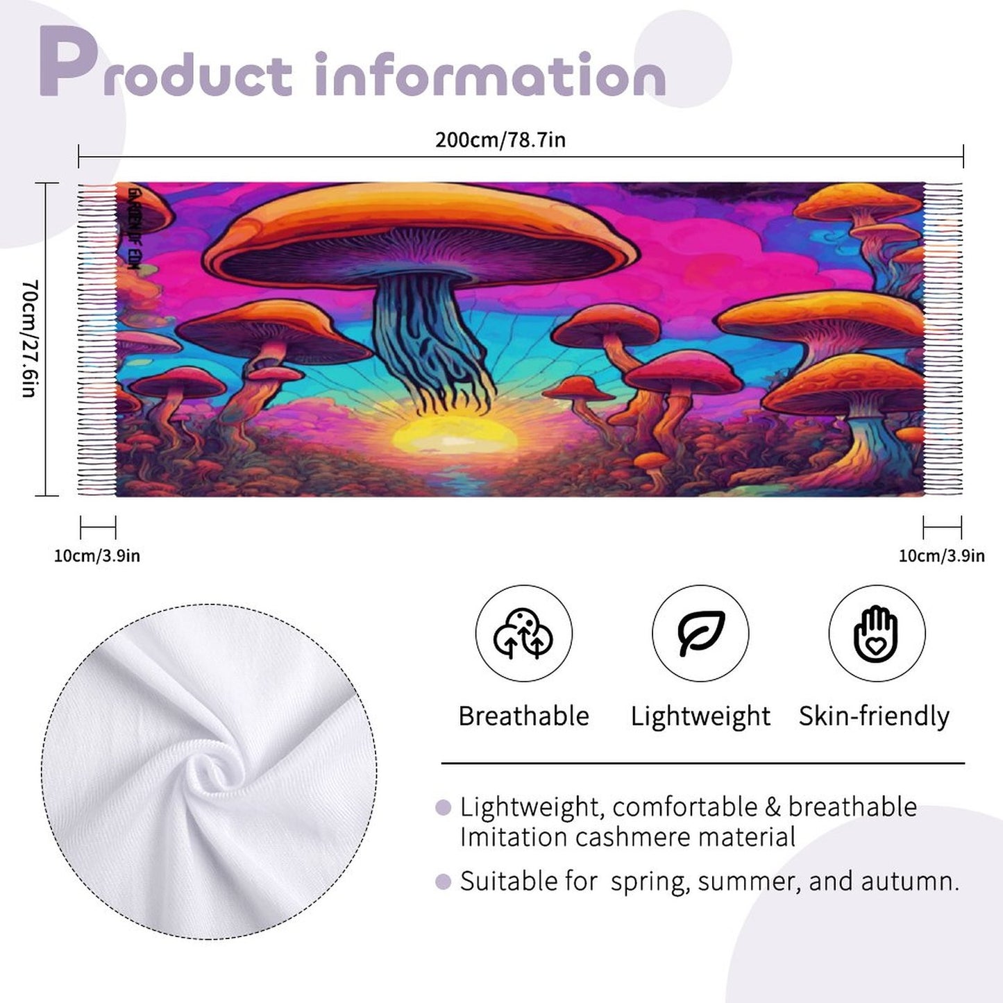 Mushroom Skies Pashmina