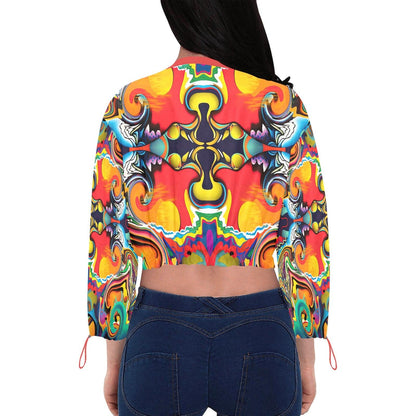 SOL Vibes Chiffon Cropped Jacket - Garden Of EDM