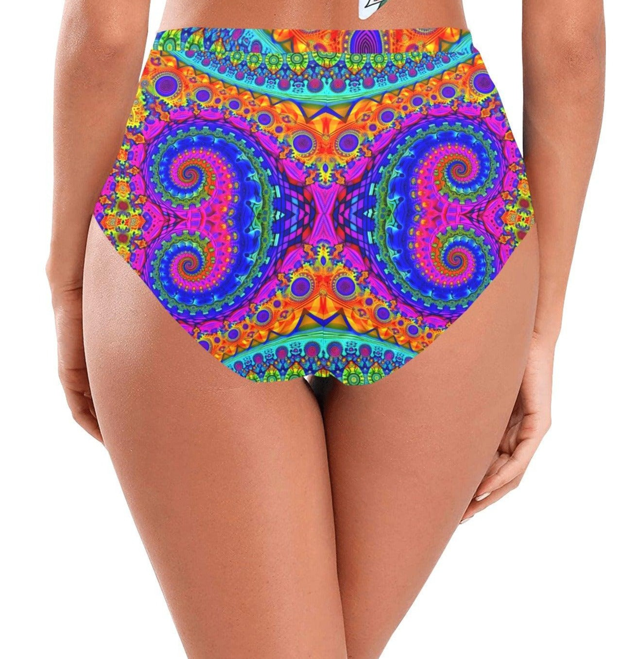 Wanderlust High-Waisted Bikini Bottom - Garden Of EDM