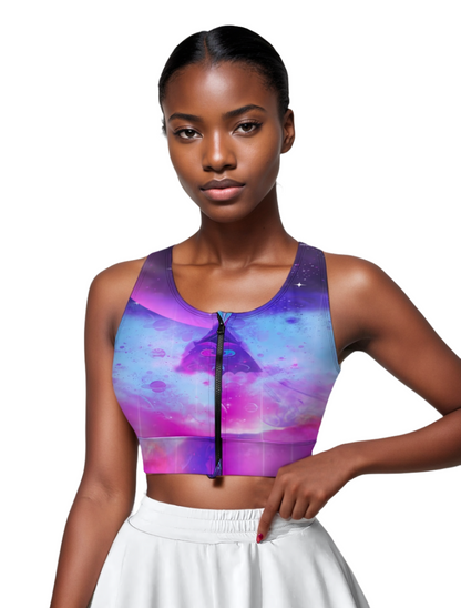 Celestial Focus Zipper Crop