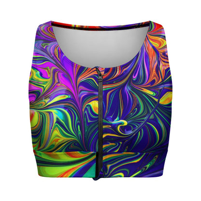 Rave Drip Zipper Crop