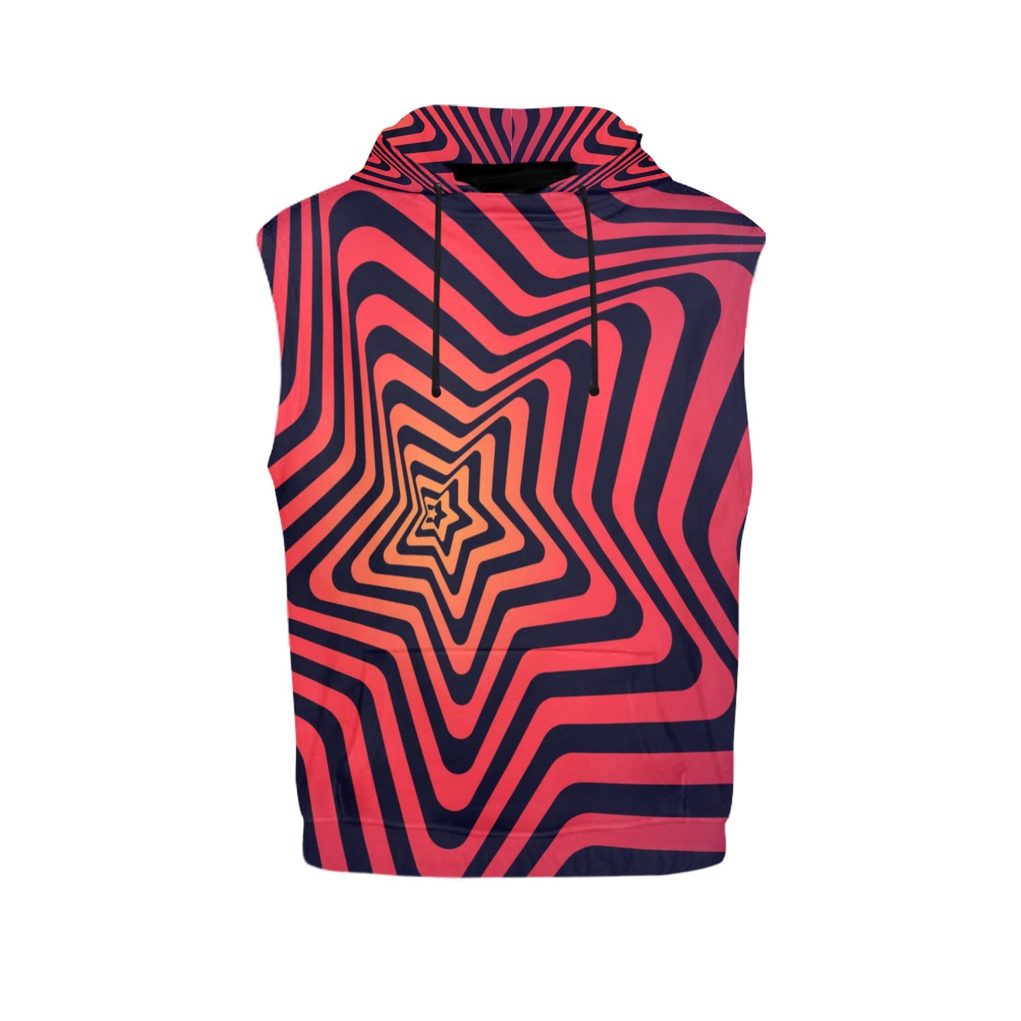 Red Illusions Masc Sleeveless Hoodie