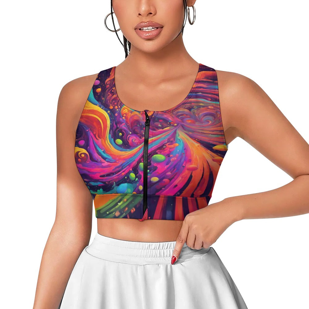 Galactic Dreamer Zipper Crop