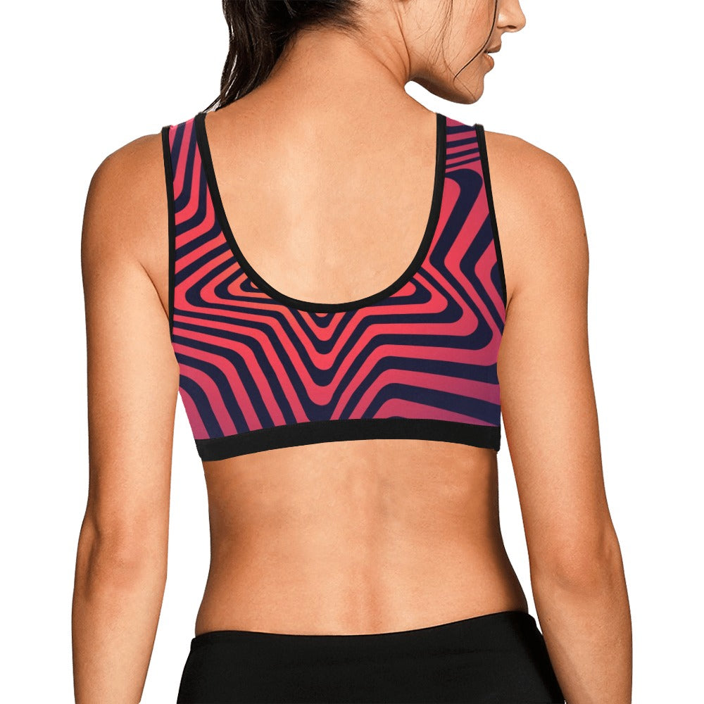 Red Ilusions Rave E.N.E.R.G.Y Sports Bra - Garden Of EDM