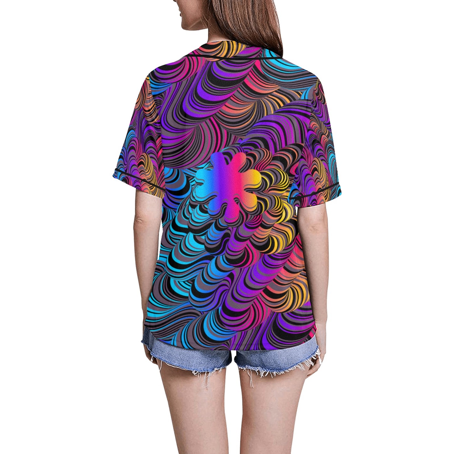 Trippy Flower Baseball Jersey - Garden Of EDM