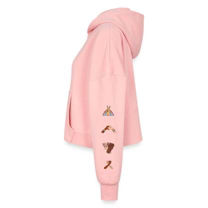 PLUR Women’s Crop Hoodie & Short Set - light pink