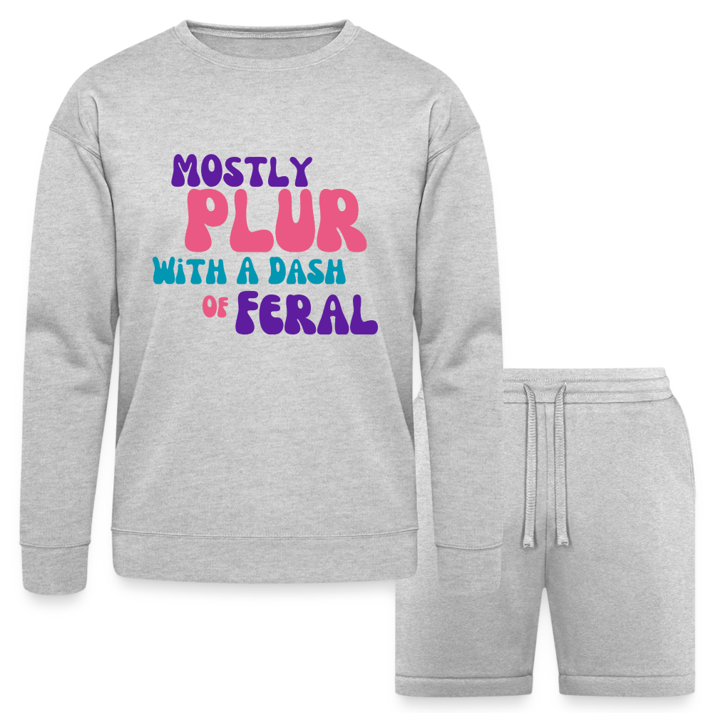 Dash Of Feral Shorts Set - heather gray