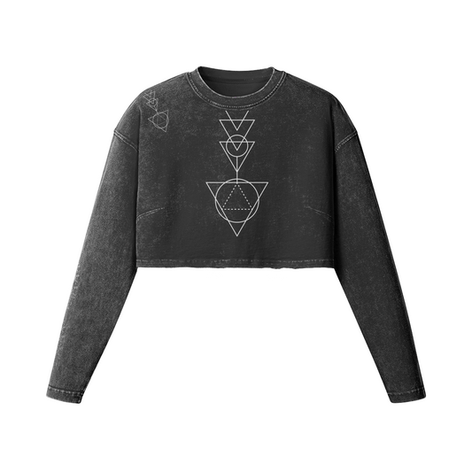 Sacred Balance Long Sleeve Faded Crop Top