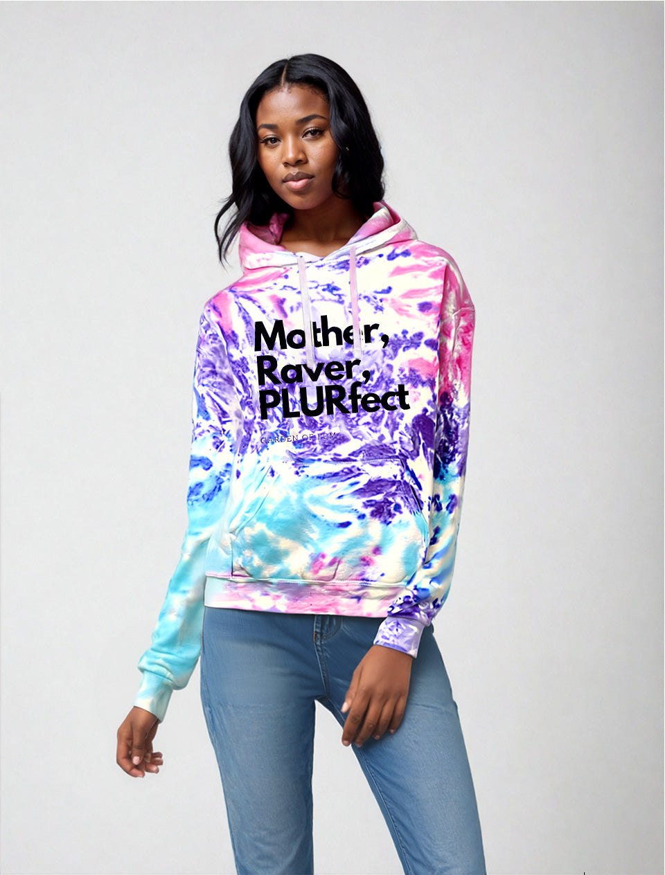 PLURfect Mother Tie Dye Hoodie - cotton candy