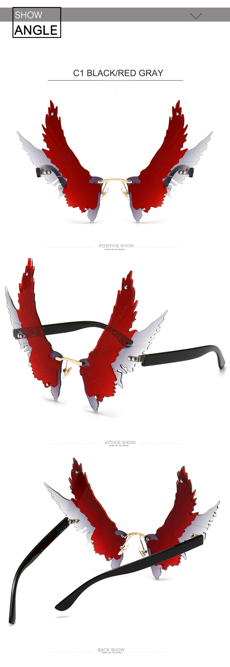 Wing Rimless Sunglasses - Garden Of EDM