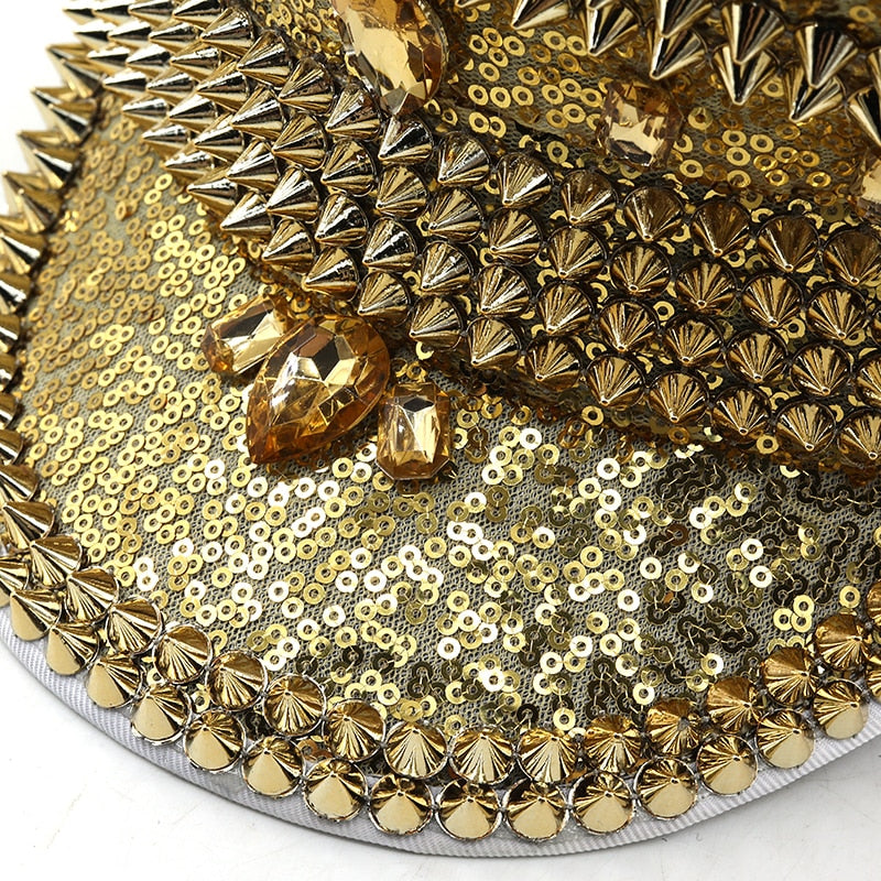 Gold Rivet Captain's Hat - Garden Of EDM