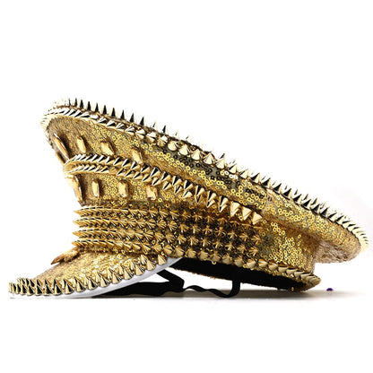 Gold Rivet Captain's Hat - Garden Of EDM