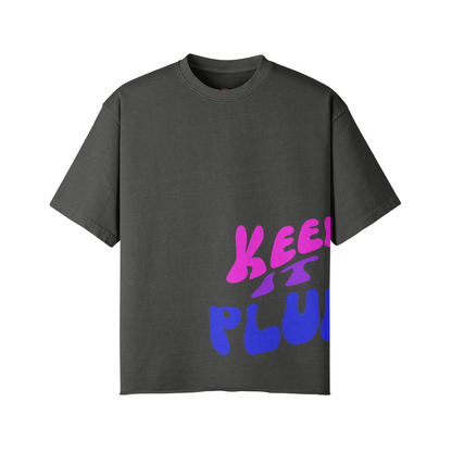 Keep It PLUR Raw Hem Oversized T-Shirt (Unisex) - Garden Of EDM