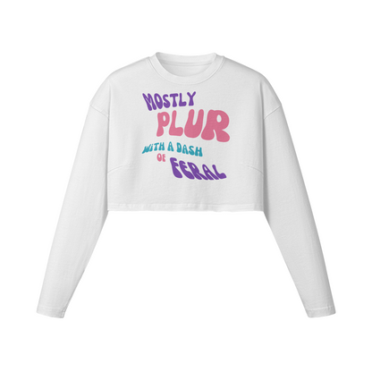 Mostly PLUR Long Sleeve Crop - Garden Of EDM